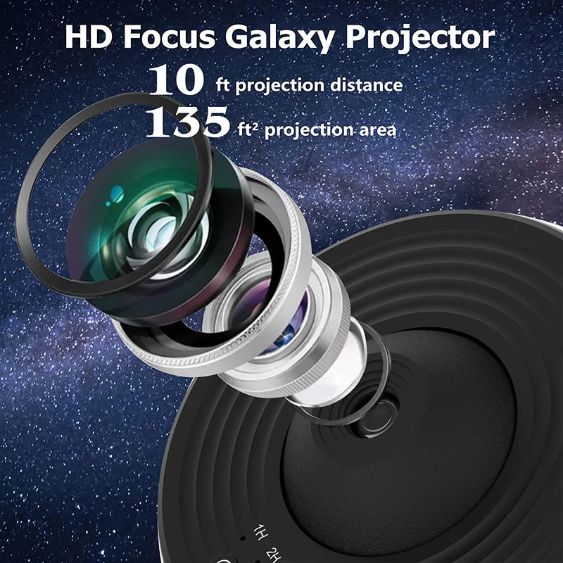 Galaxy Projector Night Light with 360° Rotation - Starry Sky Planetarium Lamp for Children's Bedrooms, Valentine's Day Gifts, and Wedding Decor