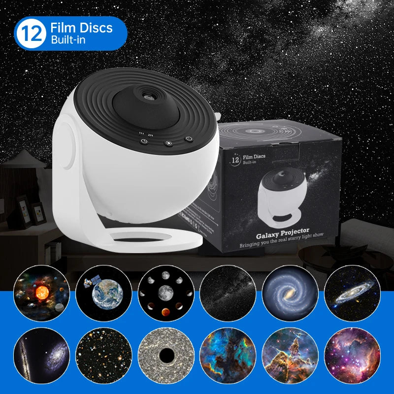 Galaxy Projector Night Light with 360° Rotation - Starry Sky Planetarium Lamp for Children's Bedrooms, Valentine's Day Gifts, and Wedding Decor
