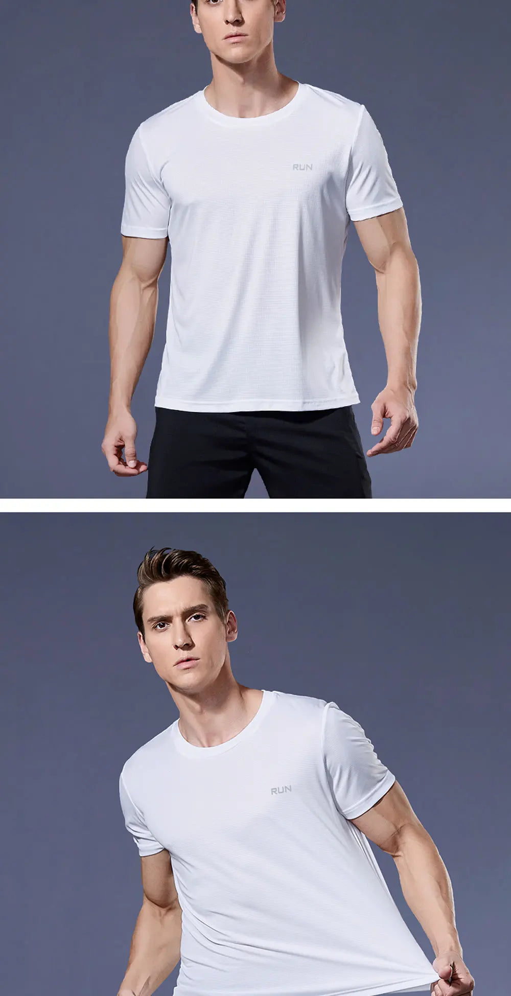 Polyester Sports Gym T Shirt Men Short Sleeve Dry Fit T-Shirt Lightweight Shirt Top Workout Fitness Training Running Shirt S-5XL