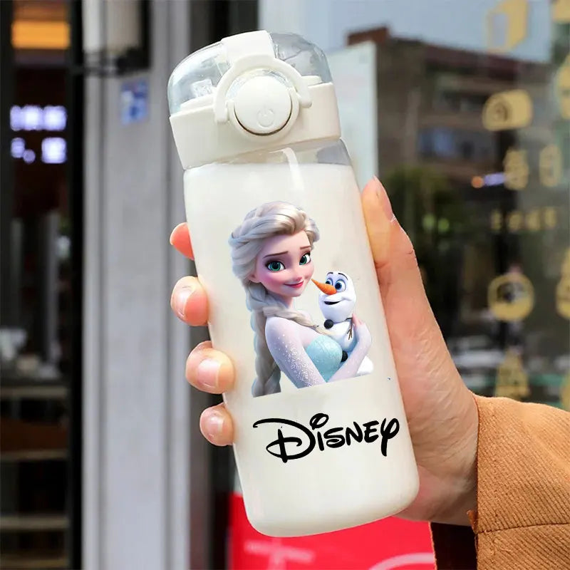 Straw 600/400ML Water Cup Princess Children Portable Plastic Mermaid Frozen Transparent Large Capacity Sport Water Bottle