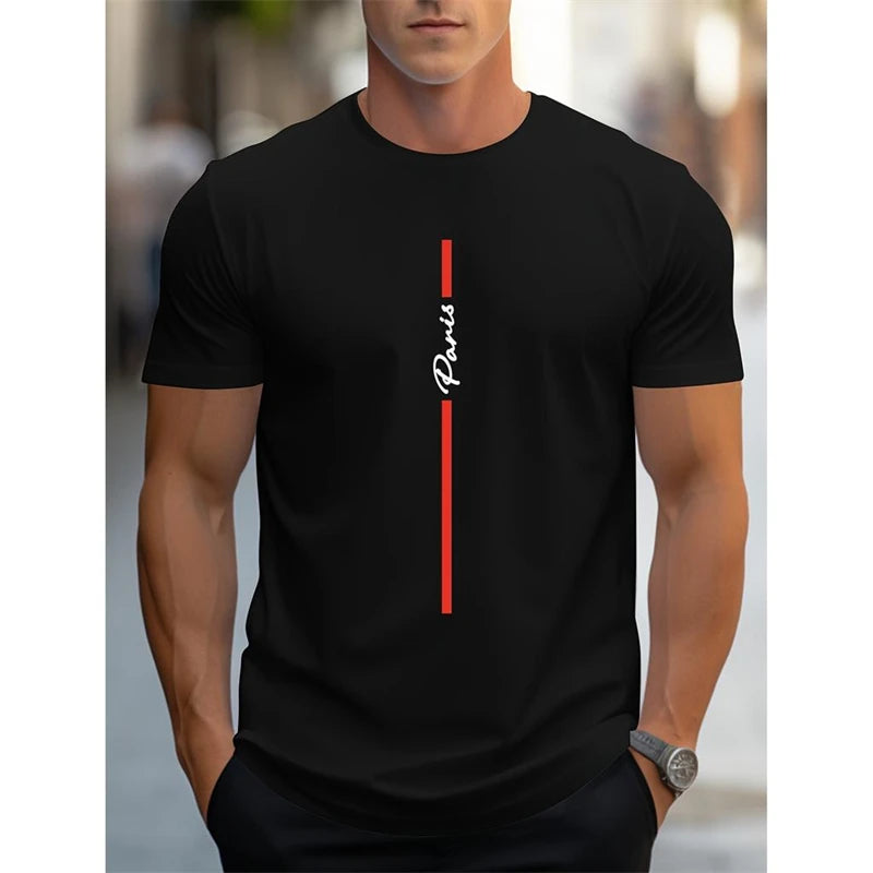 Simple Fashion Letter Pattern T Shirts For Men Summer Casual Crew Neck 3D Printed T-shirt Cool Streetwear Hip Hop Pullovers Tees