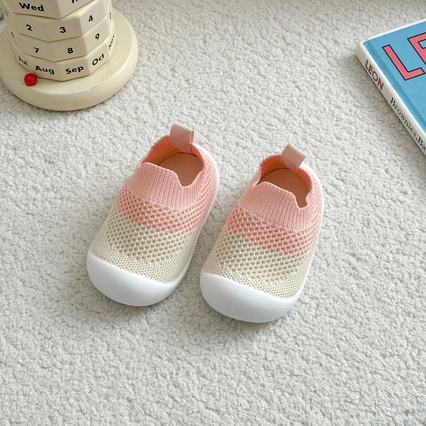 Baby Shoes Anti-slip Breathable Infant Crib Floor Socks with Rubber Sole for Children Girls Boys Mesh Shoes Soft Bottom Slippers