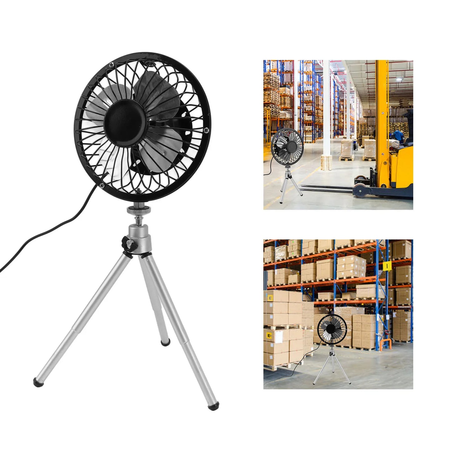 Portable Solar Fan 6W 6 Inches Solar USB Dual Powered Fan For Home Camping Outdoor Fishing With Stretchable Stand