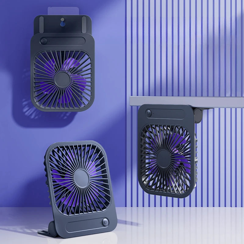 Eary Summer Portable Fans Magnetic Thin USB Rechargeable Air Cooling Fan 180° Adjustable 4-speed Cool Air for Home Office Study