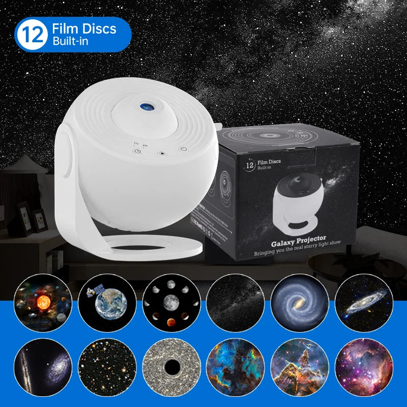 Galaxy Projector Night Light with 360° Rotation - Starry Sky Planetarium Lamp for Children's Bedrooms, Valentine's Day Gifts, and Wedding Decor