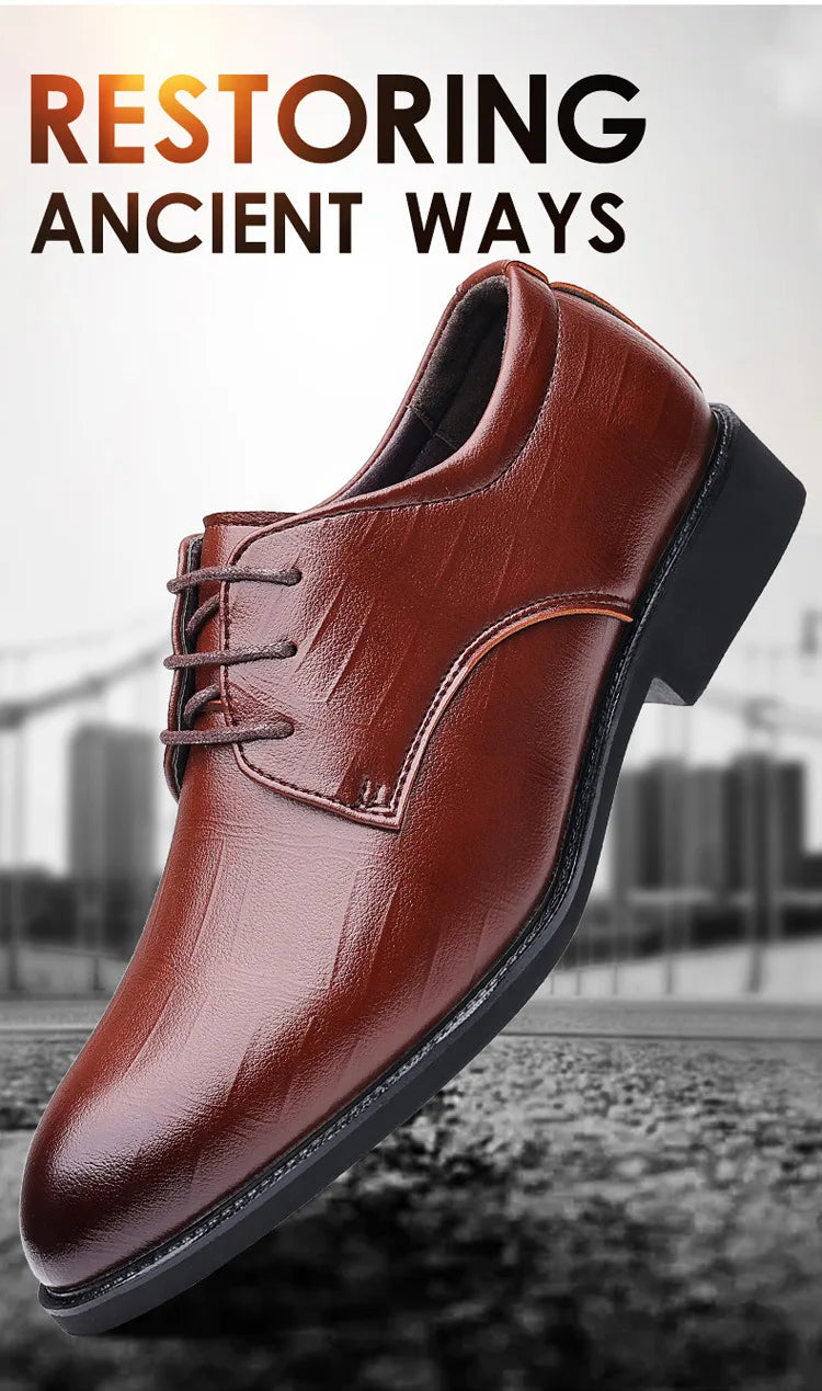 Mens Leather Dress Shoes Men's Formal Social Male Shoe Casual Business Pointed Toe Luxury Party Designer Shoes for Men