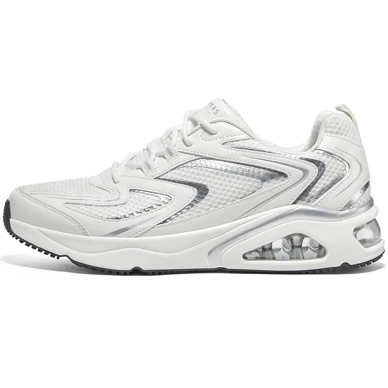 Skecher men's shoes 2025 new anti-slip wear sports shoes Light breathable casual shoes Air cushion running shoes 183075-WHT