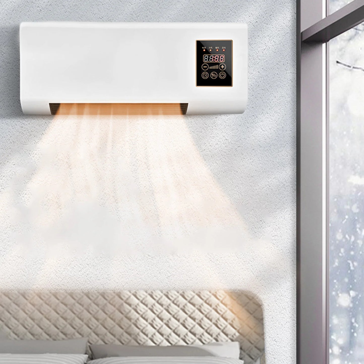 Air Conditioner Constant Temperature Heating  Control Mini Wall Air Conditioner with Remote Control for Living Room 220V