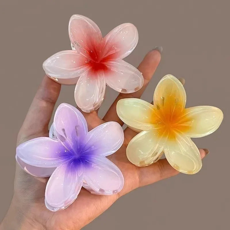 2/4PCS Fashion Women Flower Hair Clips Vacation Bohemia Egg Flower Shark Clips Barrettes Girls Large Hairpins Hair Accessories