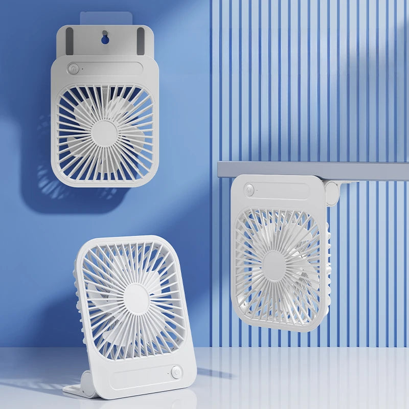 Eary Summer Portable Fans Magnetic Thin USB Rechargeable Air Cooling Fan 180° Adjustable 4-speed Cool Air for Home Office Study