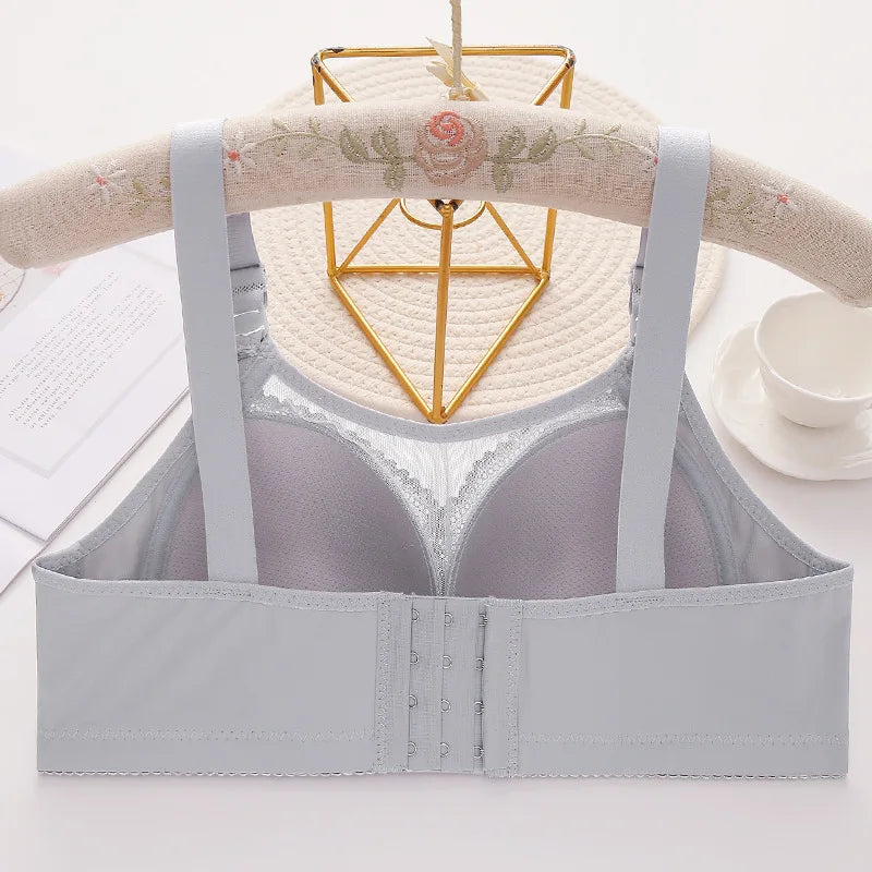 New In Women's Underwear Large Size Sexy Lace Push Up Adjustable Top Bra Without Steel Ring Soft Breathable Sexy Ladies Brassier