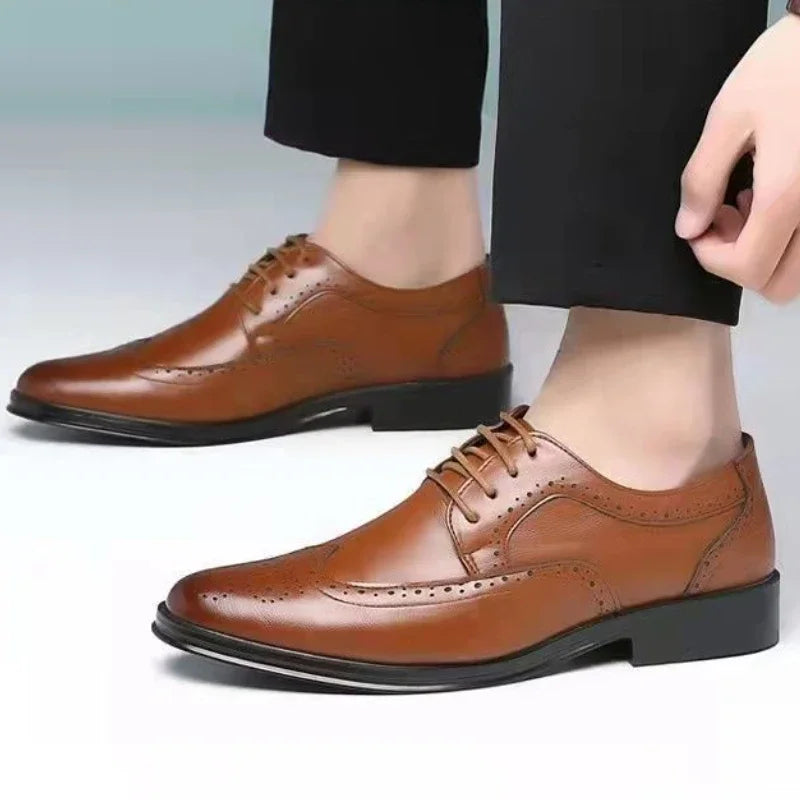 Men Oxford Shoes Luxury Leather Brogue Shoes Male Classic Business Formal Shoes High Quality Handcrafted Men Party Wedding Shoe
