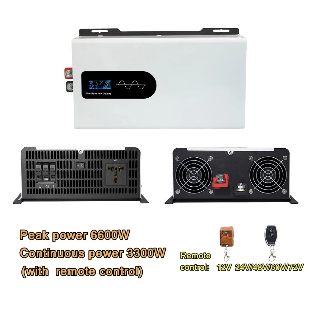 10000W Pure Sine Wave Inverter Off Grid 12V 220V Battery 12V-96V To 220V Converter Solar Car Inverters Off Grid Wall-mounte