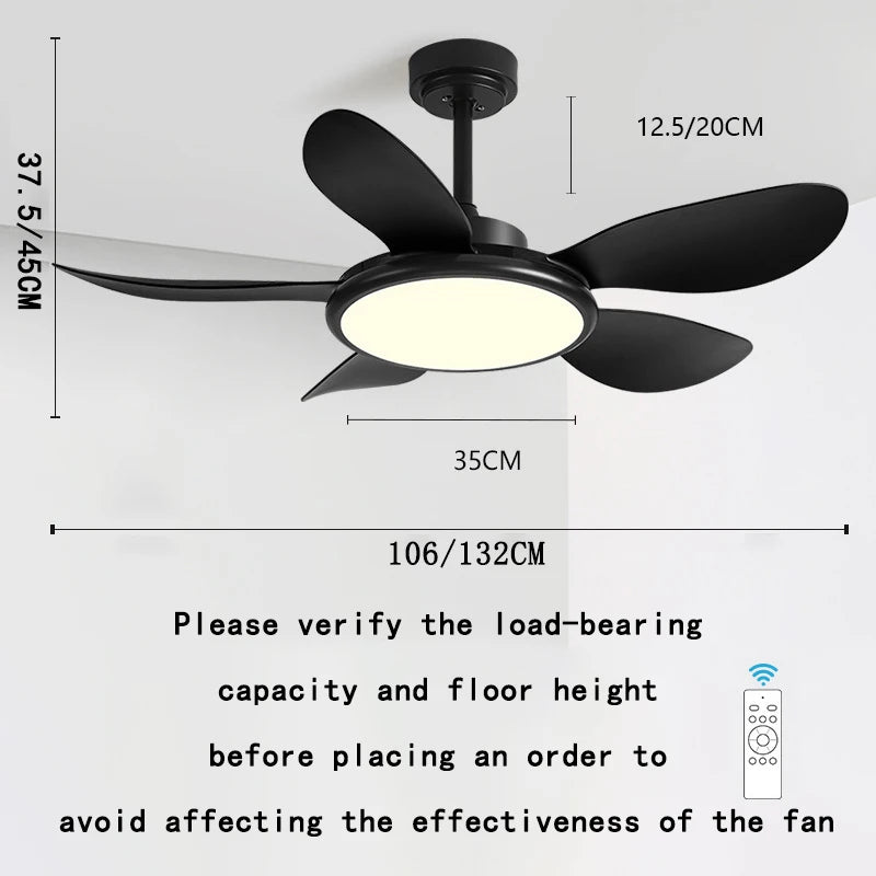 IFF Modern Ceiling Fan with 35W LED light support Remote Control Strong winds Electric fans for Living Room DC motor 110-240V