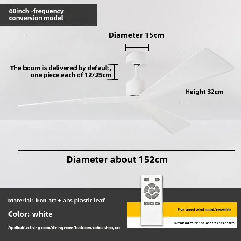60 inch Nordic minimalist ceiling fan living room restaurant household electric fan modern European style fan light