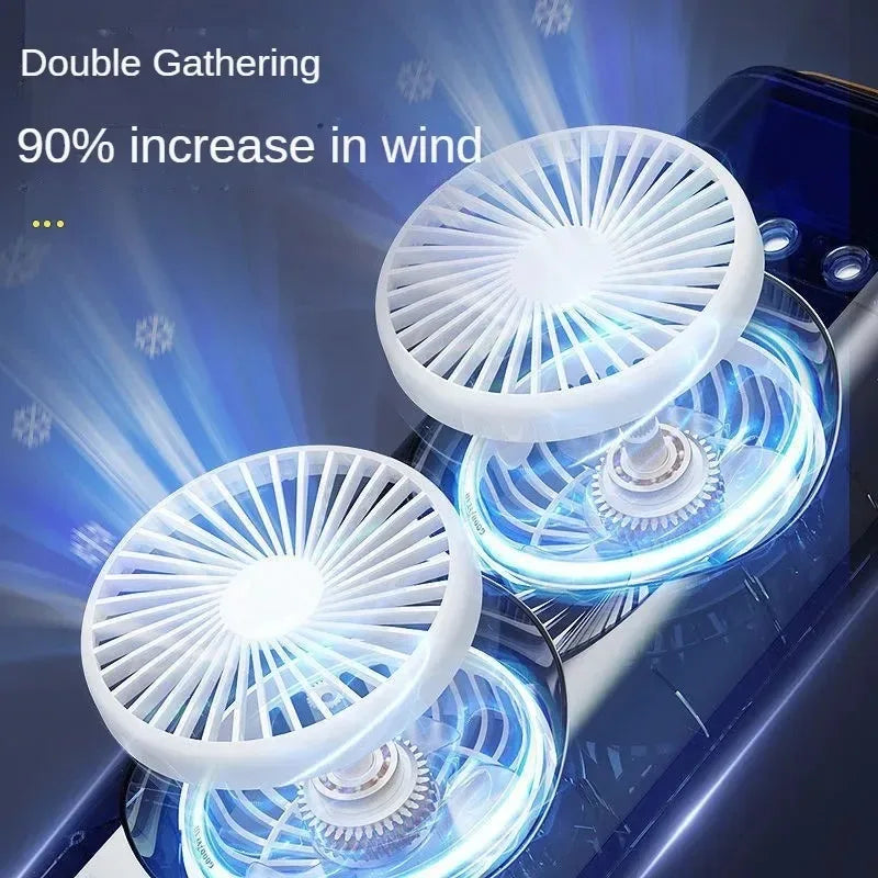 Xiaomi Double-Headed Spray Air Conditioner Fan 3 Speeds Rechargeable USB Desk Air Cooler Night Light with Remote for Office Home