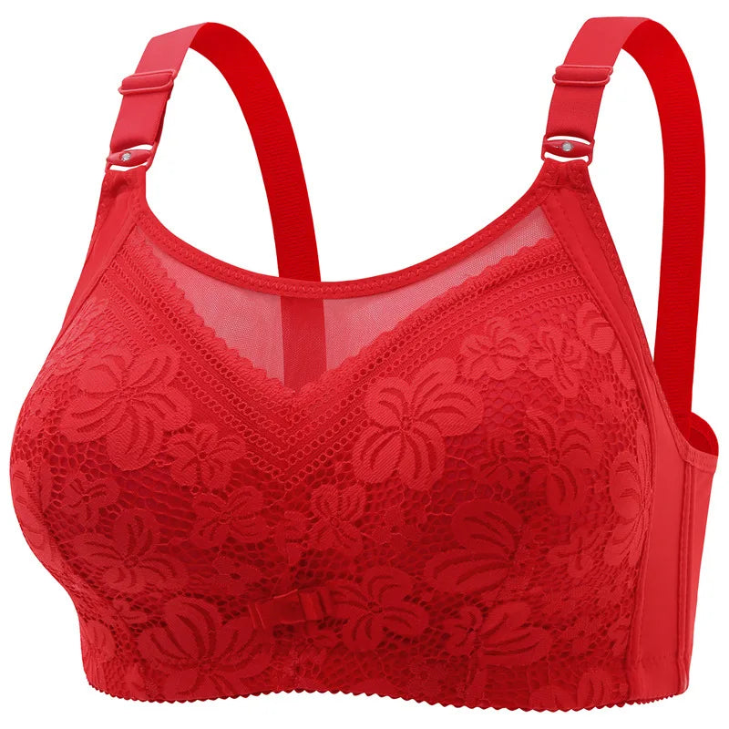 New In Women's Underwear Large Size Sexy Lace Push Up Adjustable Top Bra Without Steel Ring Soft Breathable Sexy Ladies Brassier