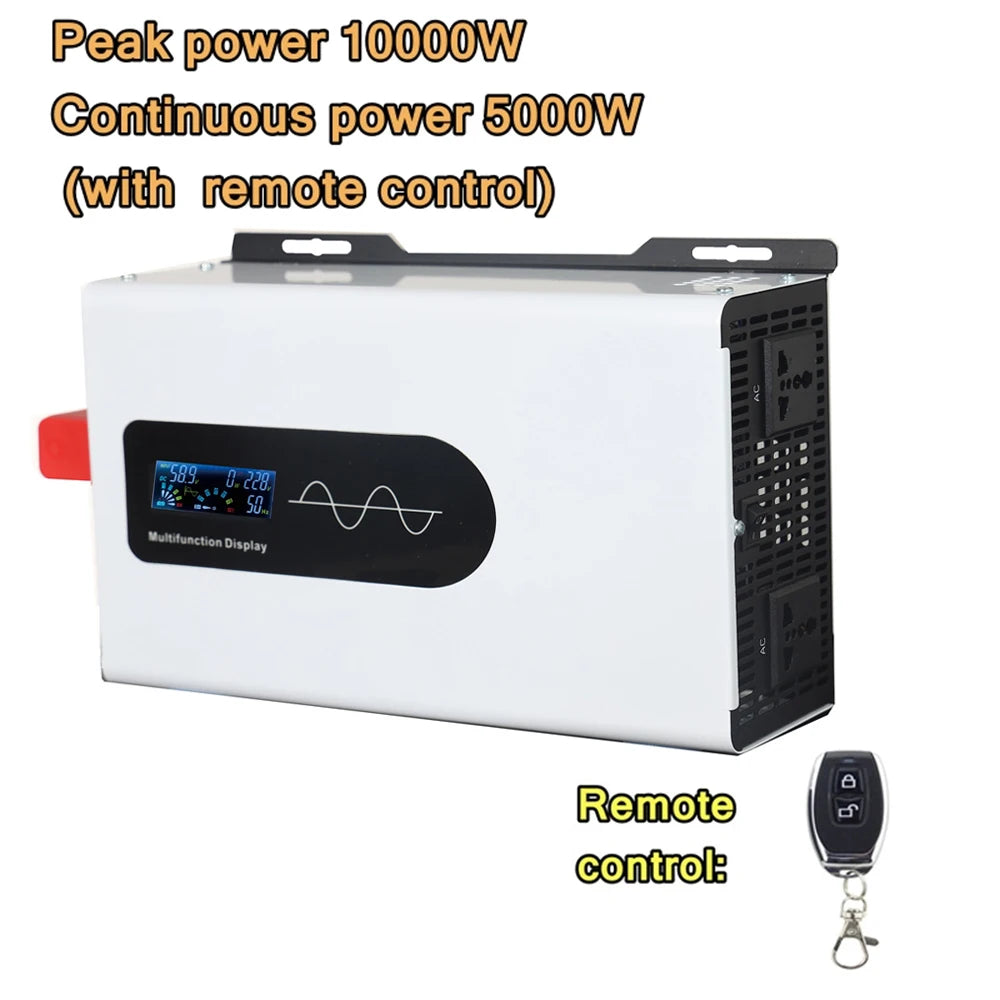 10000W Pure Sine Wave Inverter Off Grid 12V 220V Battery 12V-96V To 220V Converter Solar Car Inverters Off Grid Wall-mounte