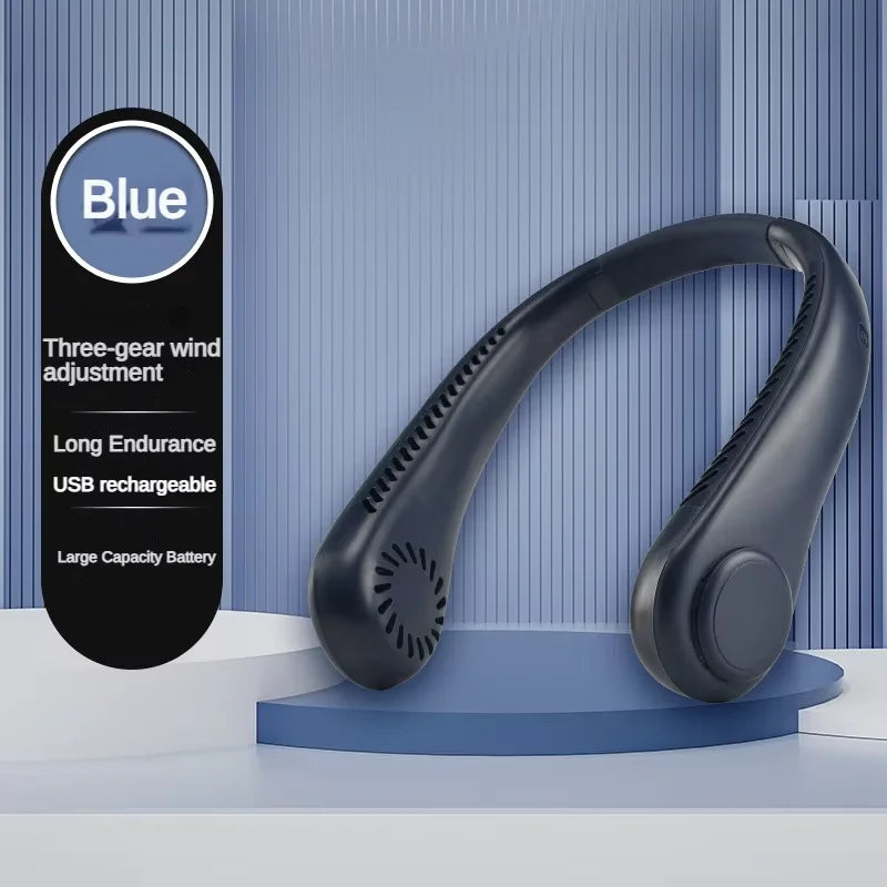 Portable Hands-Free Neck Fan,Bladeless Rechargeable 3-Speed Air Cooler,Battery Life&High Wind Speed for Outdoor, Sports, Travel