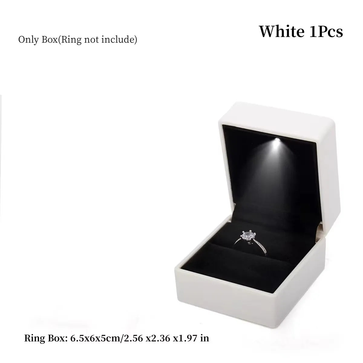 2024 Ring Box With LED Light Jewelry Diamond Ring Box Storage Wedding Ring Box Jewelry Organizer Storage Gift Box