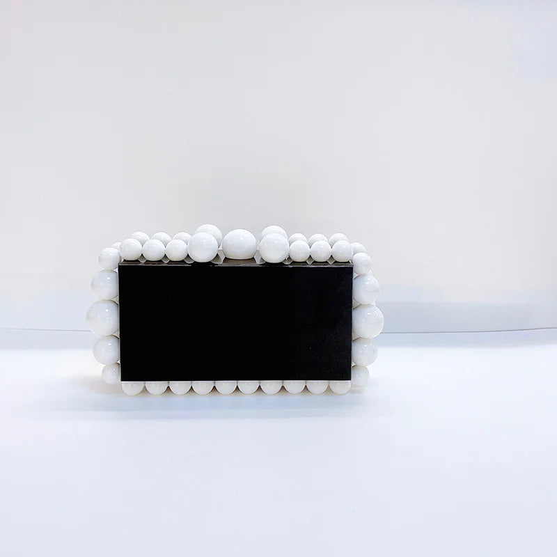 Acrylic Box Evening Clutch Purse Bags For Wedding Party Green/Purple Foil Beads Purses And Handbags Designer Bag