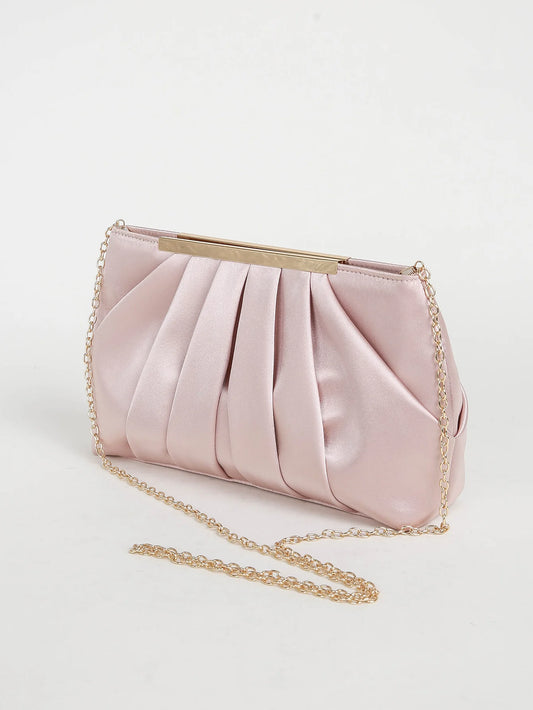 Women's Evening Clutch Bags Formal Party Purses, Elegant Ruched Clutch Purses Bride and Bridesmaid Handbag for Women Wedding