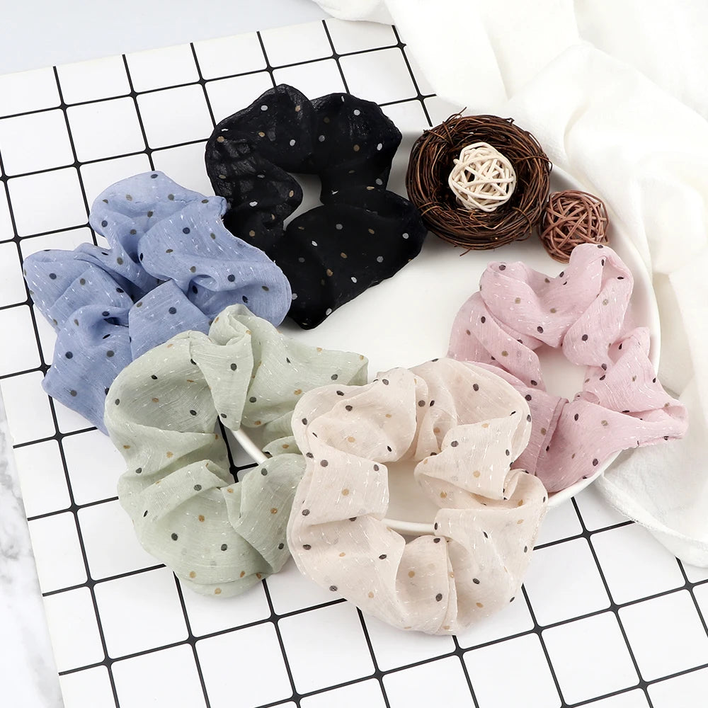5Pcs/Lot Girl Pink Red Hair Band Accessories Fashion Large Hair Ties Solid Color Elastic Scrunchies For Women Ponytail Hairstyle