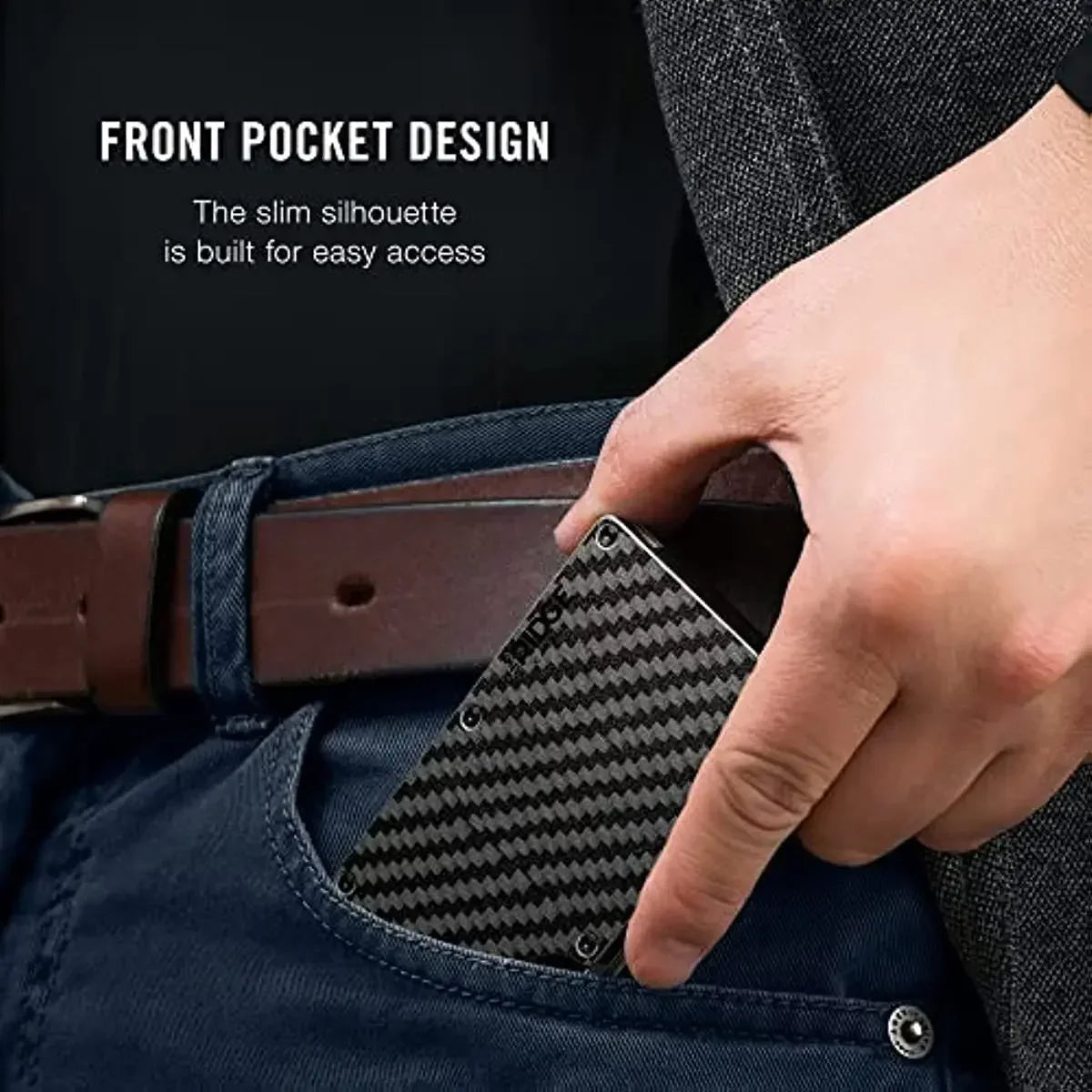 Ridge Credit Card Holder Carbon Fiber Luxury Aluminum Metal Minimalist Purse RFID Blocking Id Card Holder Luxury Mini Purse