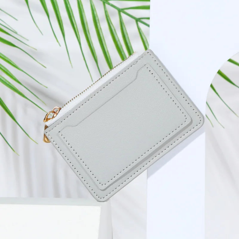 Women Wallets PU Leather Female Purse Mini Hasp Solid Multi-Cards Holder Coin Short Wallets Slim Small Wallet Zipper Hasp