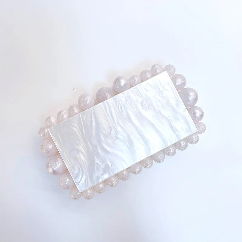 Acrylic Box Evening Clutch Purse Bags For Wedding Party Green/Purple Foil Beads Purses And Handbags Designer Bag
