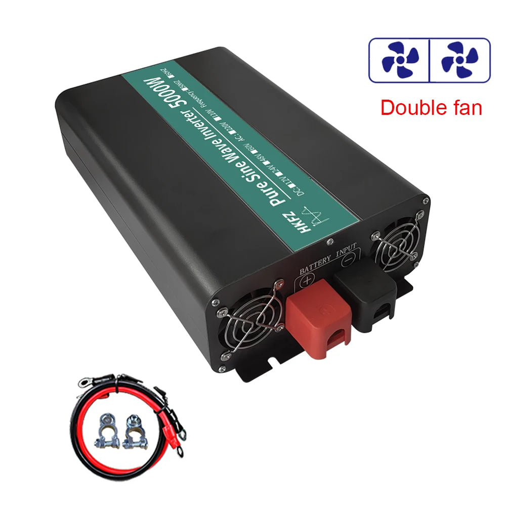 5000W Pure Sine Wave Inverter 12V 24V 48V DC To AC 110V 220V 4000W Voltage Converter Portable Car Converter Solar LED Inverter