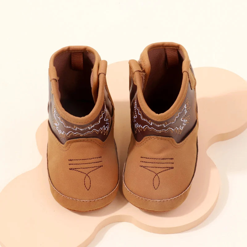 Baby Little Boots Soft PU and Cotton High Quality 2024 New Style Spring and Autumn Prewalking Shoes for Boys and Girls BHX3210
