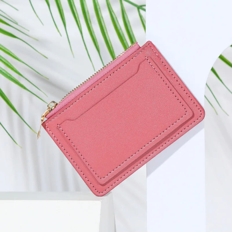Women Wallets PU Leather Female Purse Mini Hasp Solid Multi-Cards Holder Coin Short Wallets Slim Small Wallet Zipper Hasp