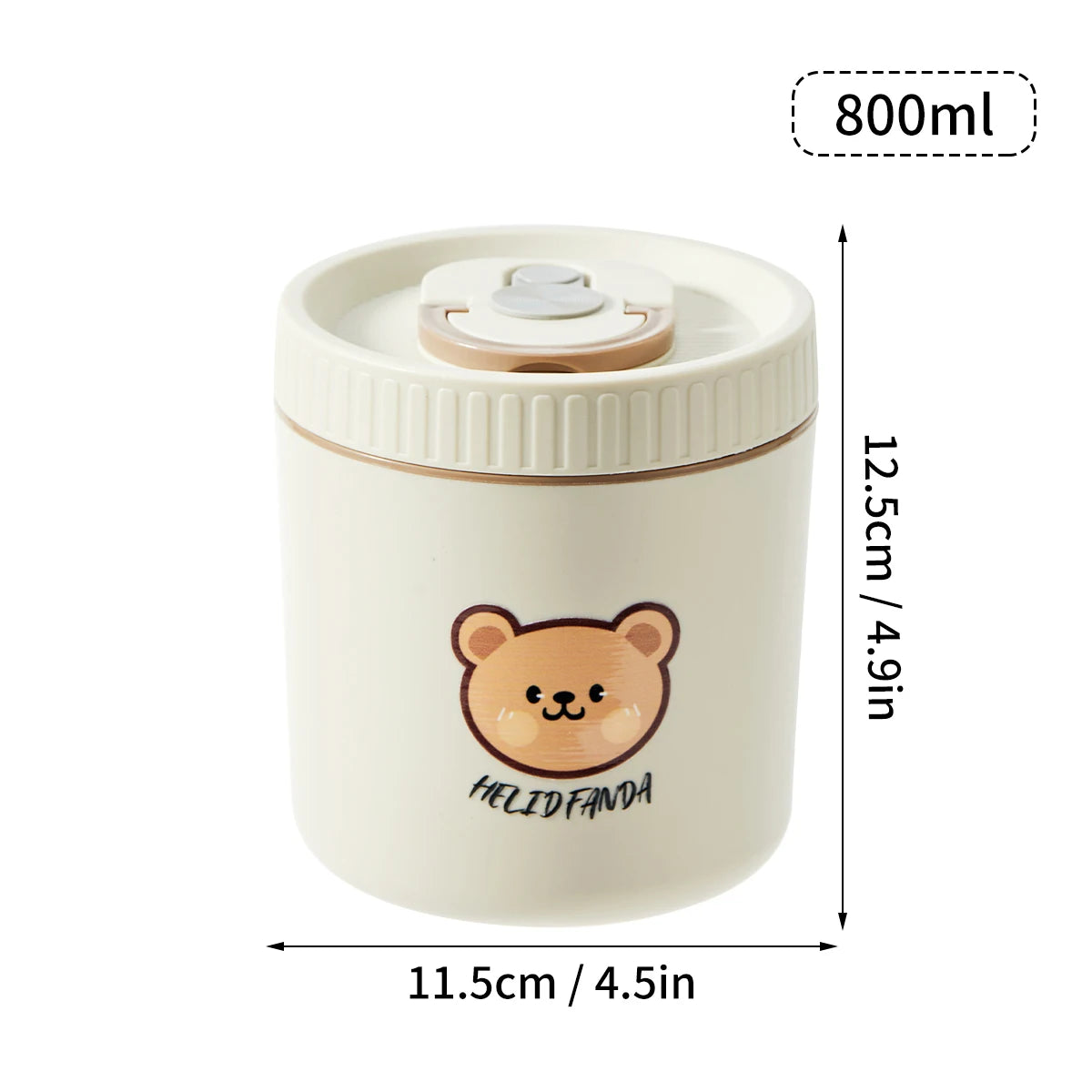 WORTHBUY Cute Thermal Bento Box Portable 304 Stainless Steel Lunch Box Heatable Sealed Leak-proof Food Container For Kids