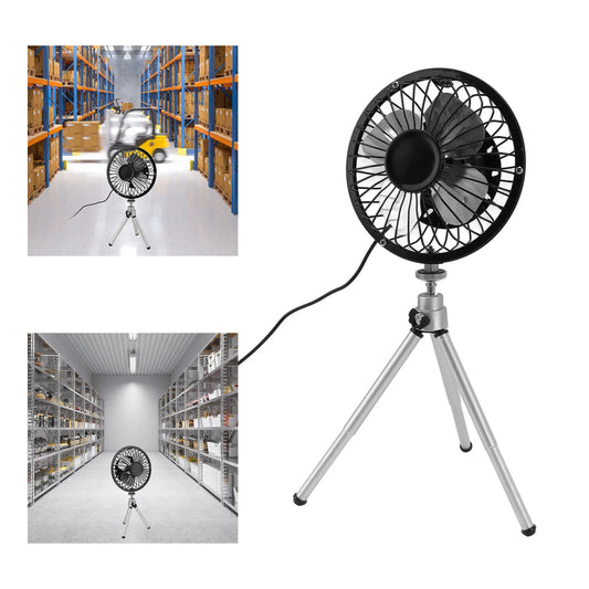 Portable Solar Fan 6W 6 Inches Solar USB Dual Powered Fan For Home Camping Outdoor Fishing With Stretchable Stand