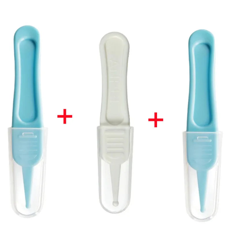 Baby Nose Cleaning Tweezers Infant Ear Nose Navel Clean Tool Safe Baby Dig Booger Clips Snot Removal Newborn Cleaning Supplies