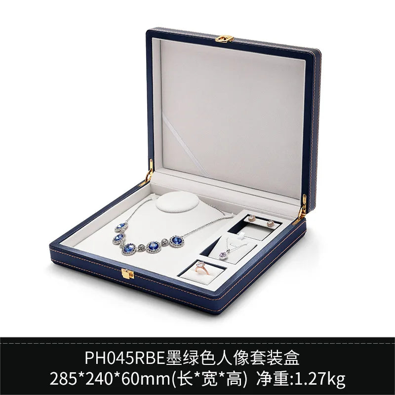 Factory Direct Supply New Jewelry Storage Set Box Three Gold Rings Earrings Earrings Necklace Display Box Jewelry Packaging