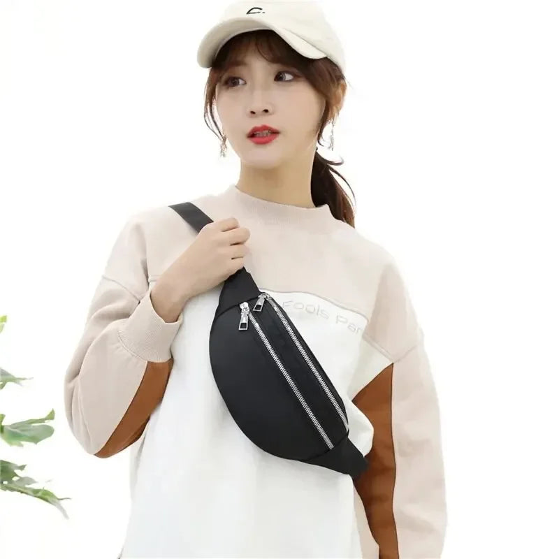 Fashion Travel Shoulder Purse Belt Bag Fanny Pack Women Waist Bag Men Belt Pouch Female Banana Bag Waterproof Phone Bag