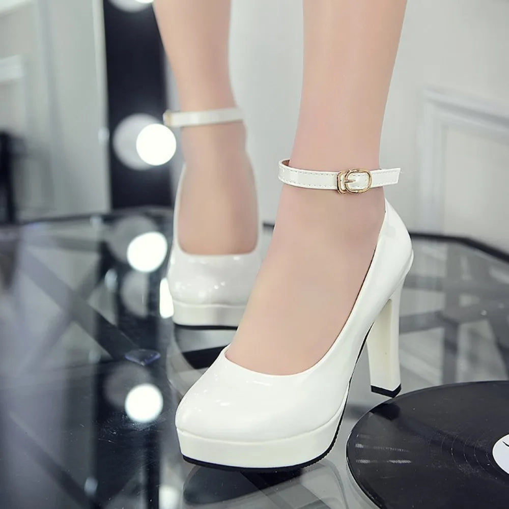 2024 Women's Black High Heels Spring Casual Shoes Women's High Heels Solid Color Wedge Shoes Plus Size High Heels Size 34-40