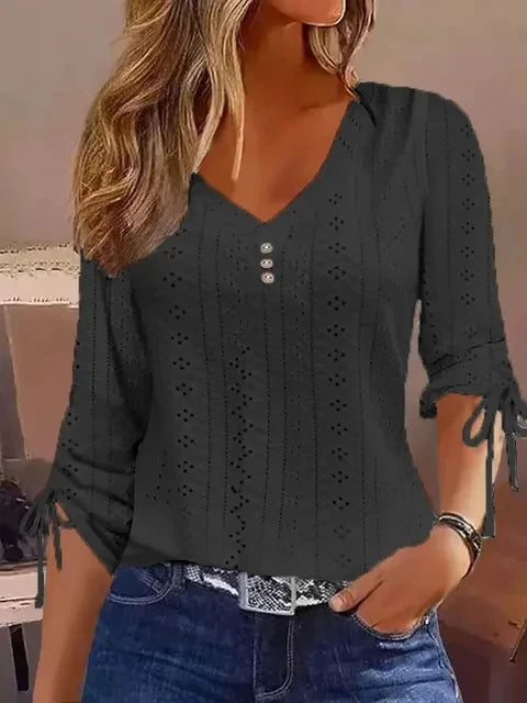 Solid Lace Shirt Tops For women Clothing 2024 Spring Winter Basic Korean White Blouse Vintage Female Y2K Clothes Pullover Tees