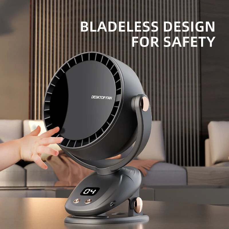 New USB Multi functional Leaveless Clip Fan Outdoor Camping Desktop Charging Wireless Fan