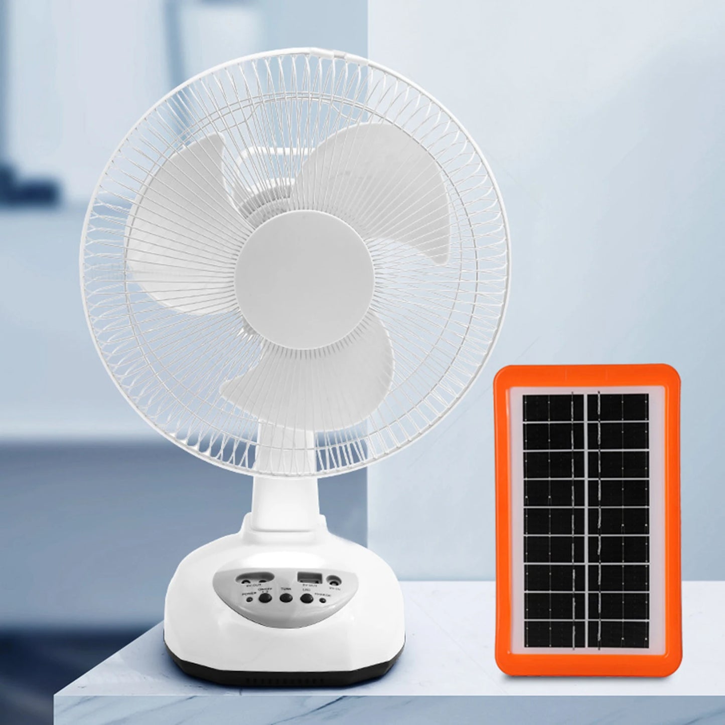 Solar Powered Fan Portable Solar Desktop Fan Multipurpose Desktop Bedside Fan Rechargeable for Camping Home Outdoor Office