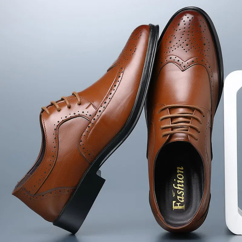 Men Oxford Shoes Luxury Leather Brogue Shoes Male Classic Business Formal Shoes High Quality Handcrafted Men Party Wedding Shoe