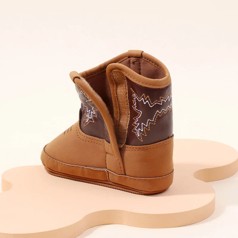 Baby Little Boots Soft PU and Cotton High Quality 2024 New Style Spring and Autumn Prewalking Shoes for Boys and Girls BHX3210