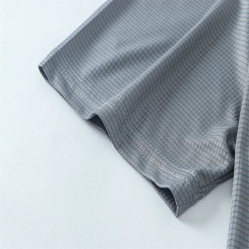 NO LOGO Men's Quick Dry Short Sleeve Gym Running Moisture Wicking Round Neck T-Shirt Training Exercise Gym Sport Shirt Tops