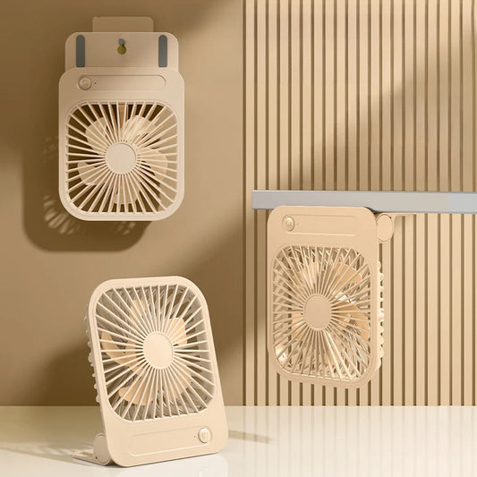 Eary Summer Portable Fans Magnetic Thin USB Rechargeable Air Cooling Fan 180° Adjustable 4-speed Cool Air for Home Office Study