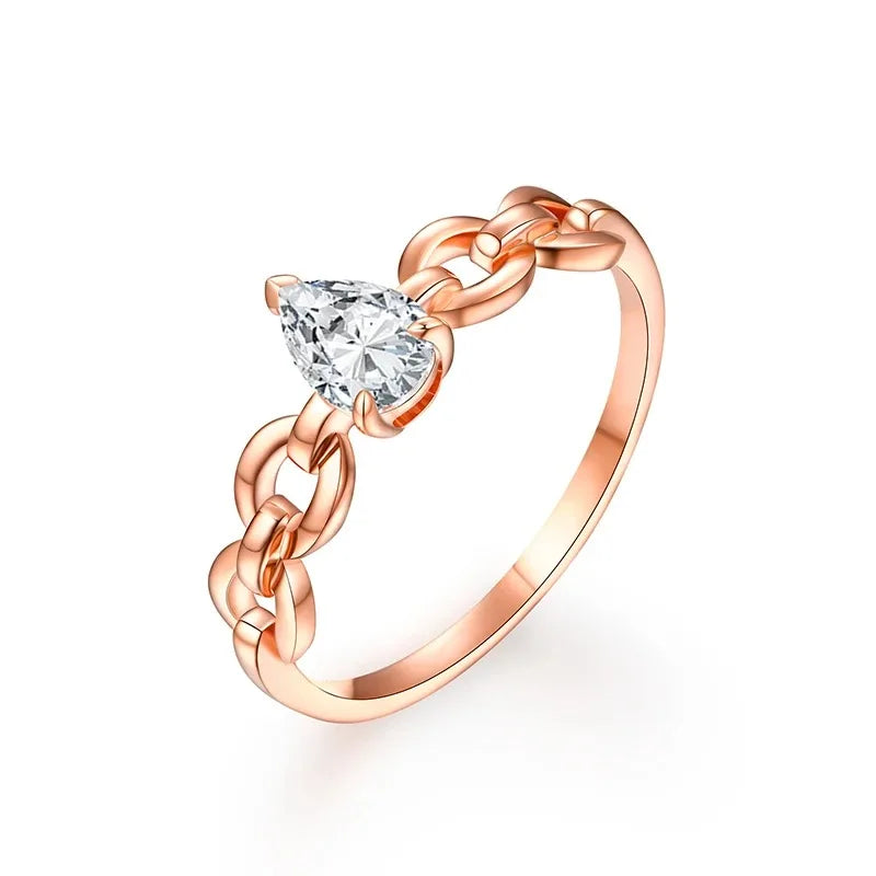 CHARMING Luxury Moissanite Rings for Women Yellow Gold Plated for Anniversary Wedding Engagement Customized Elegant Fine Jewelry