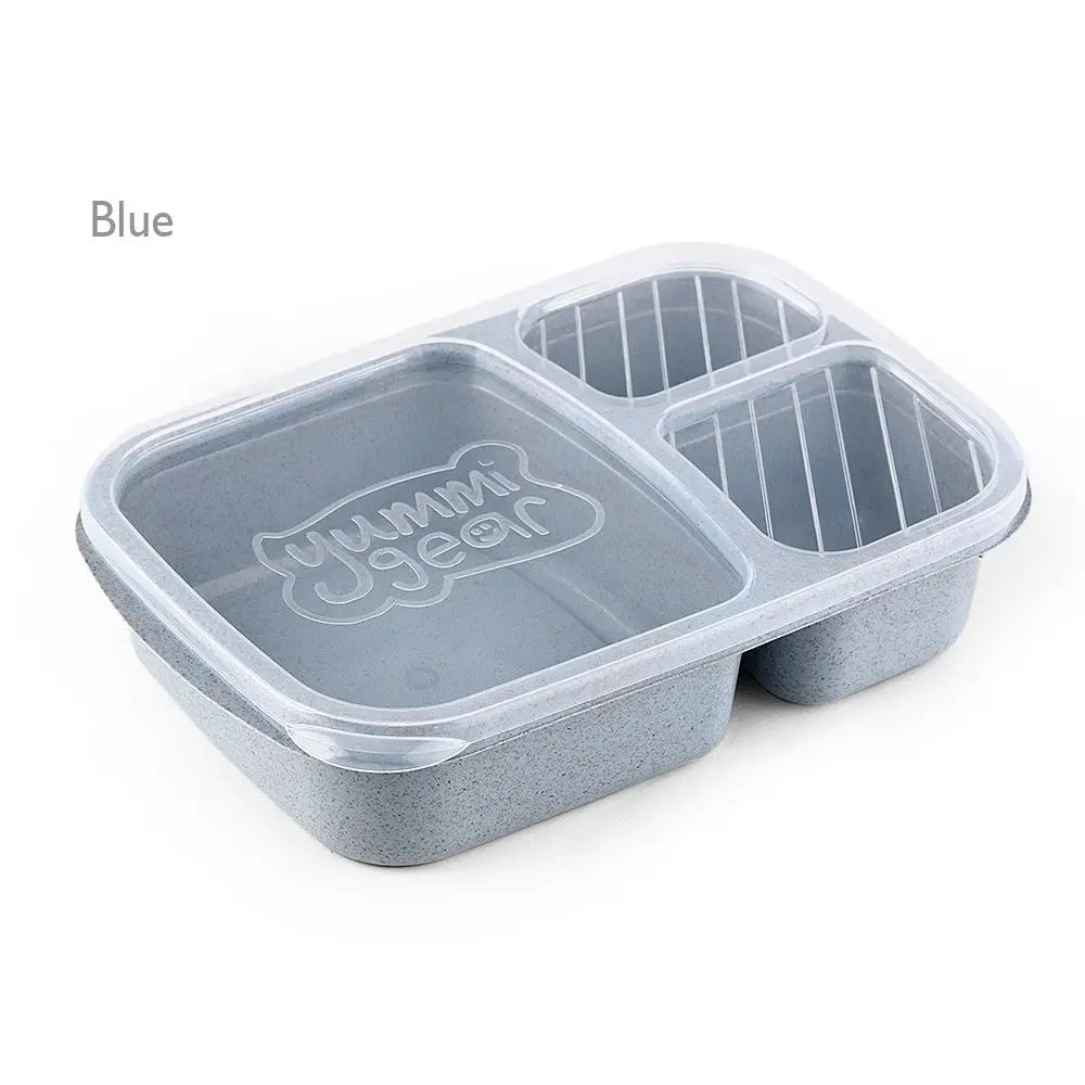 Portable Lunch Box Eco-friendily Wheat Straw Boxes Picnic Storage Box Fruit Container Compartmentalized Lunchbox for Kids Adult