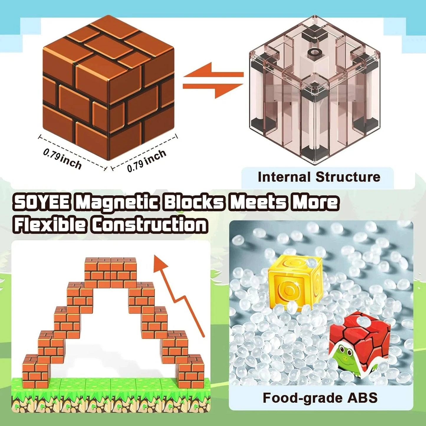 Magnetic Building Cubes Magnet Set Toys Stem Montessori Stacking Cubes Construction Set Christmas Gift