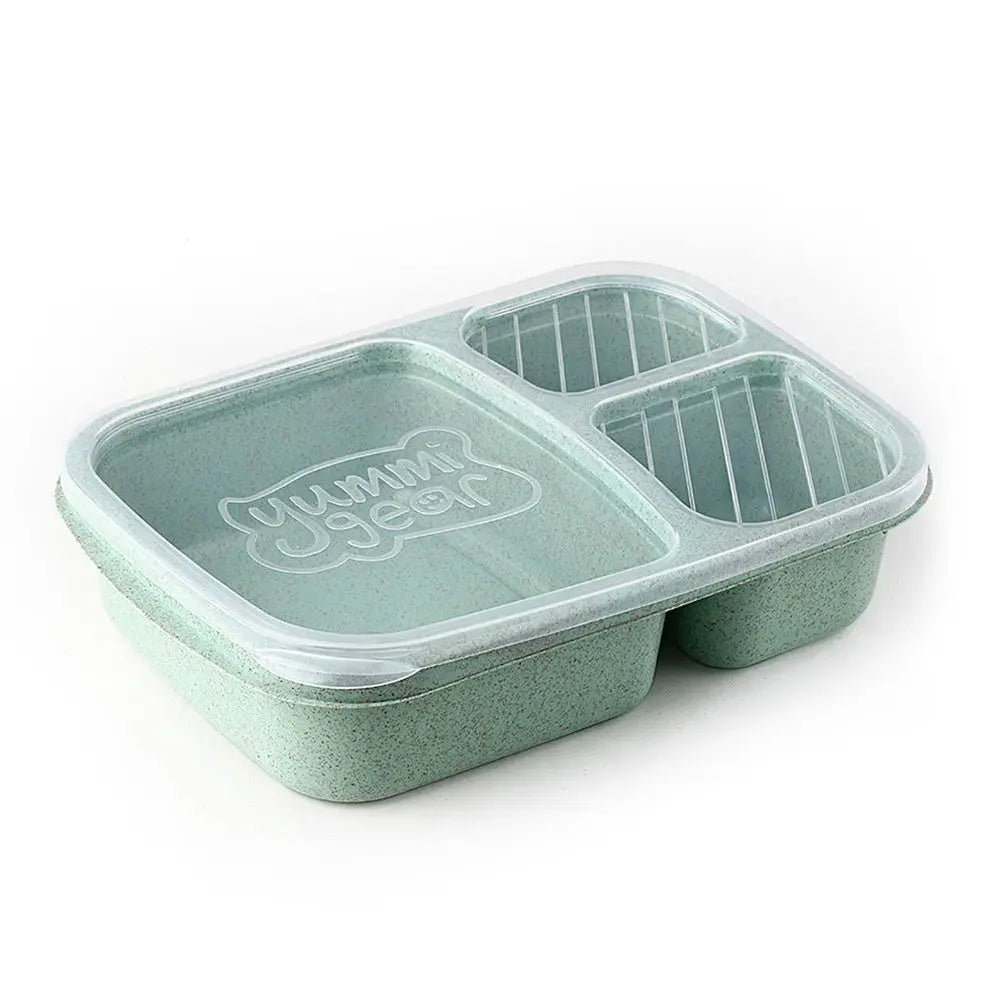 Portable Lunch Box Eco-friendily Wheat Straw Boxes Picnic Storage Box Fruit Container Compartmentalized Lunchbox for Kids Adult
